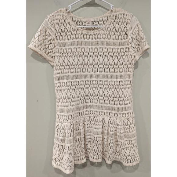 Sundance Cream Crotchet Pullover Top Size XS - Picture 1 of 4